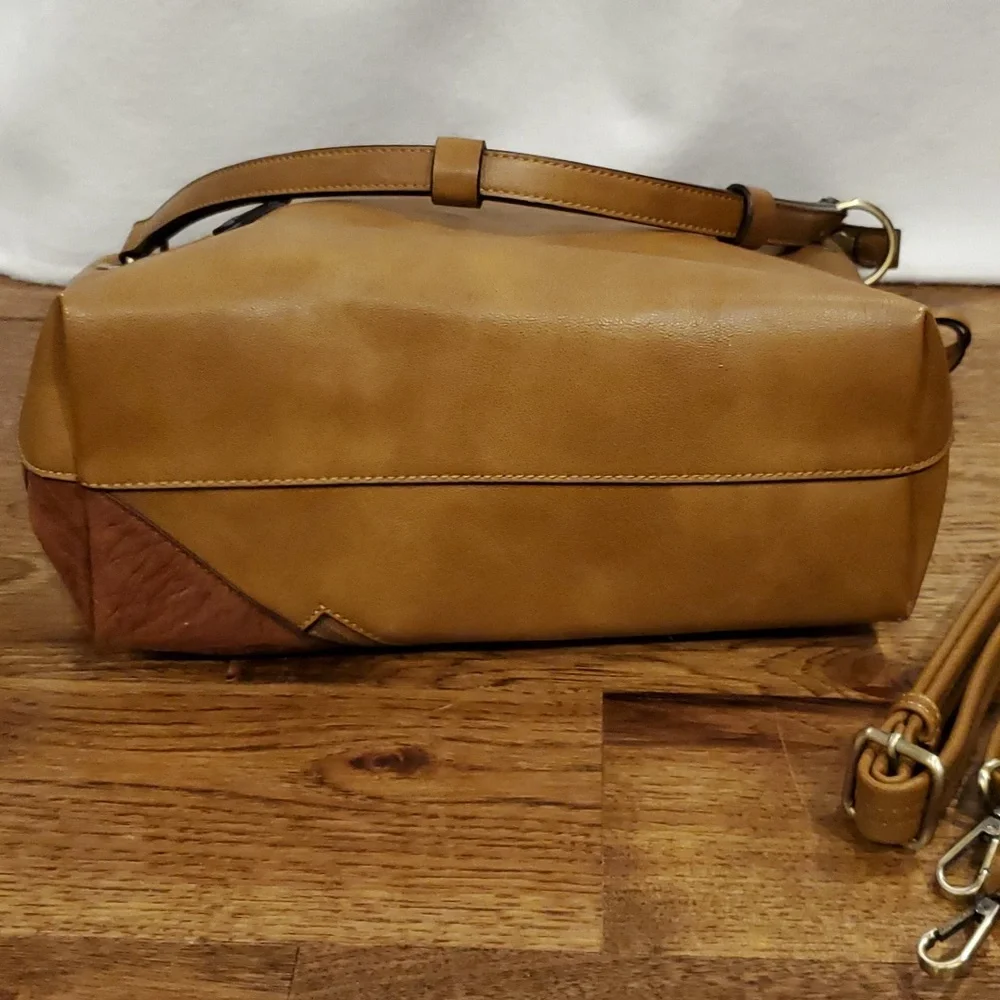 Womens Anthropologie leather neutral colors hobo/shoulder bag